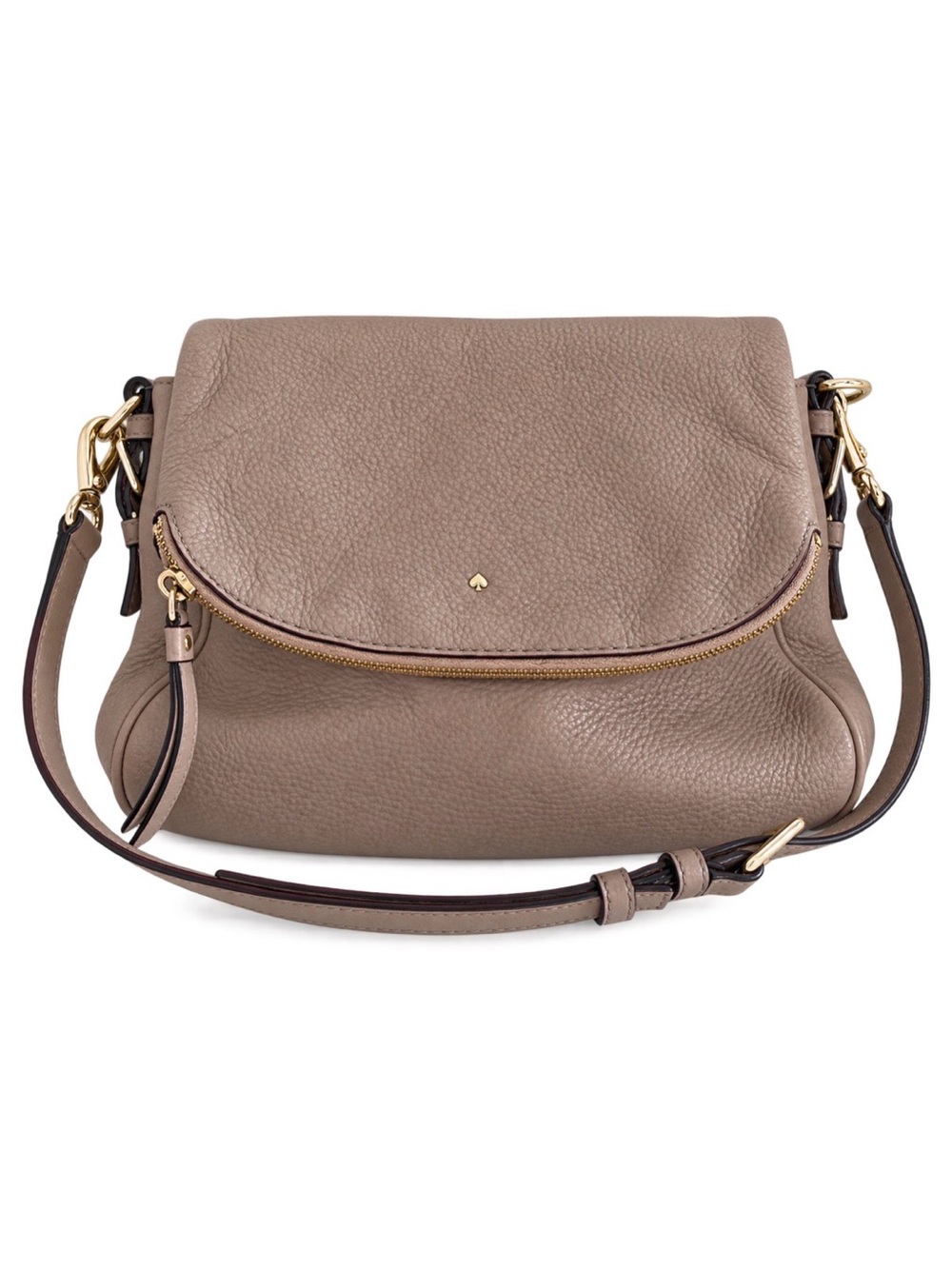Kate Spade Cobble Hill Devin Crossbody Bag Taupe Pebbled Leather